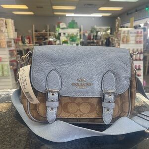 Coach Blue and Brown Crossbody Bag